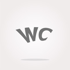 vector wc icon, web button isolated on white