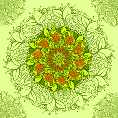 Intricate vector flower pattern. Vector floral seamless pattern in hippie boho style. 