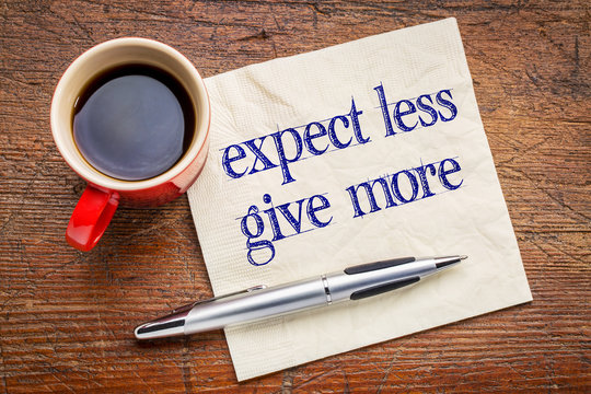 expect less, give more advice