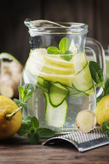 Water Sassy with lemon, cucmber and ginger