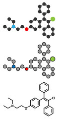 Clomifene (clomiphene) ovulation inducing drug molecule. 