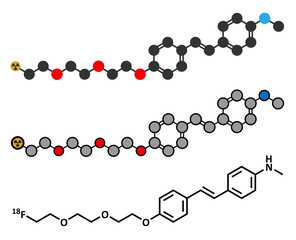 Florbetaben radiopharmaceutical molecule. 