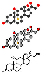 Fludrocortisone aldosterone hormone substitution drug molecule.