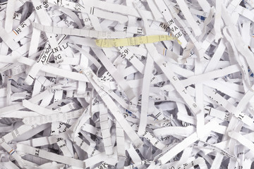 Shredded paper documents