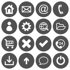 Set of 16 basic flat icons
