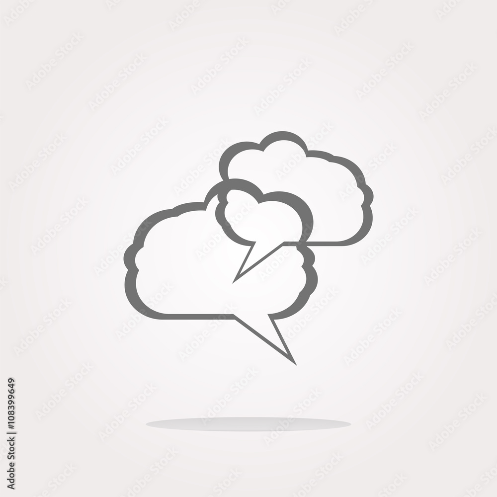 Poster vector abstract cloud set on web icon button isolated on white
