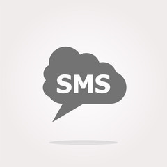vector sms glossy web icon isolated on white background