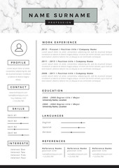 Resume template with marble texture - 108400090
