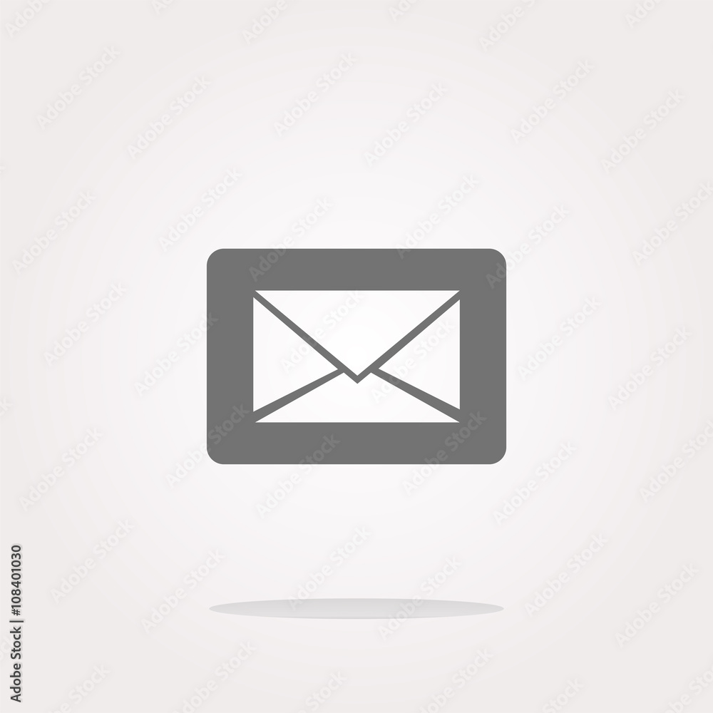 Poster vector email icon on glossy round button