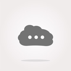vector white cloud on internet icon isolated on white
