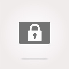 vector closed padlock icon web sign isolated on white