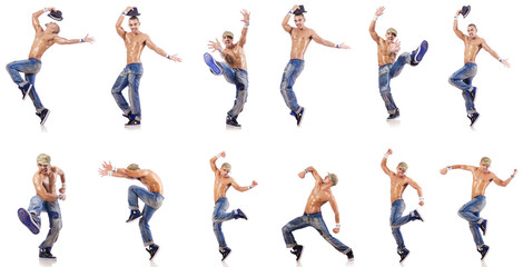 Dancer dancing dances isolated on white