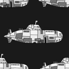 Doodle Sketch Submarine