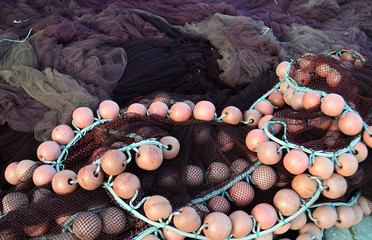 Fishing nets closeup