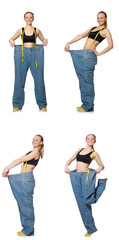 Fototapeta premium Composite photo of woman in dieting concept
