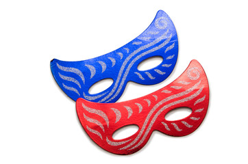 Carnival masks isolated on the white background