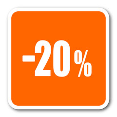 20 percent sale retail orange flat design modern web icon