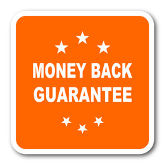 money back guarantee orange flat design modern web icon