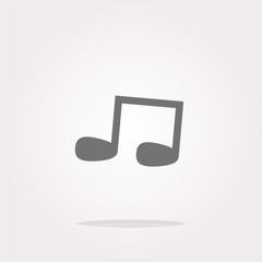 vector note full, music web icon (button)