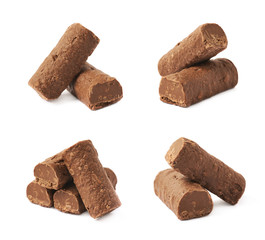 Chocolate praline candy isolated