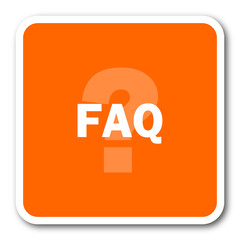 faq orange flat design modern web icon
