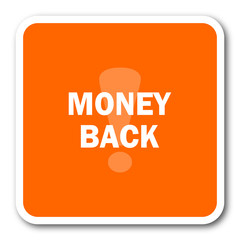 money back orange flat design modern web icon