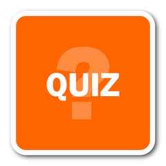quiz orange flat design modern web icon