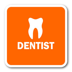 dentist orange flat design modern web icon