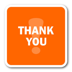 thank you orange flat design modern web icon