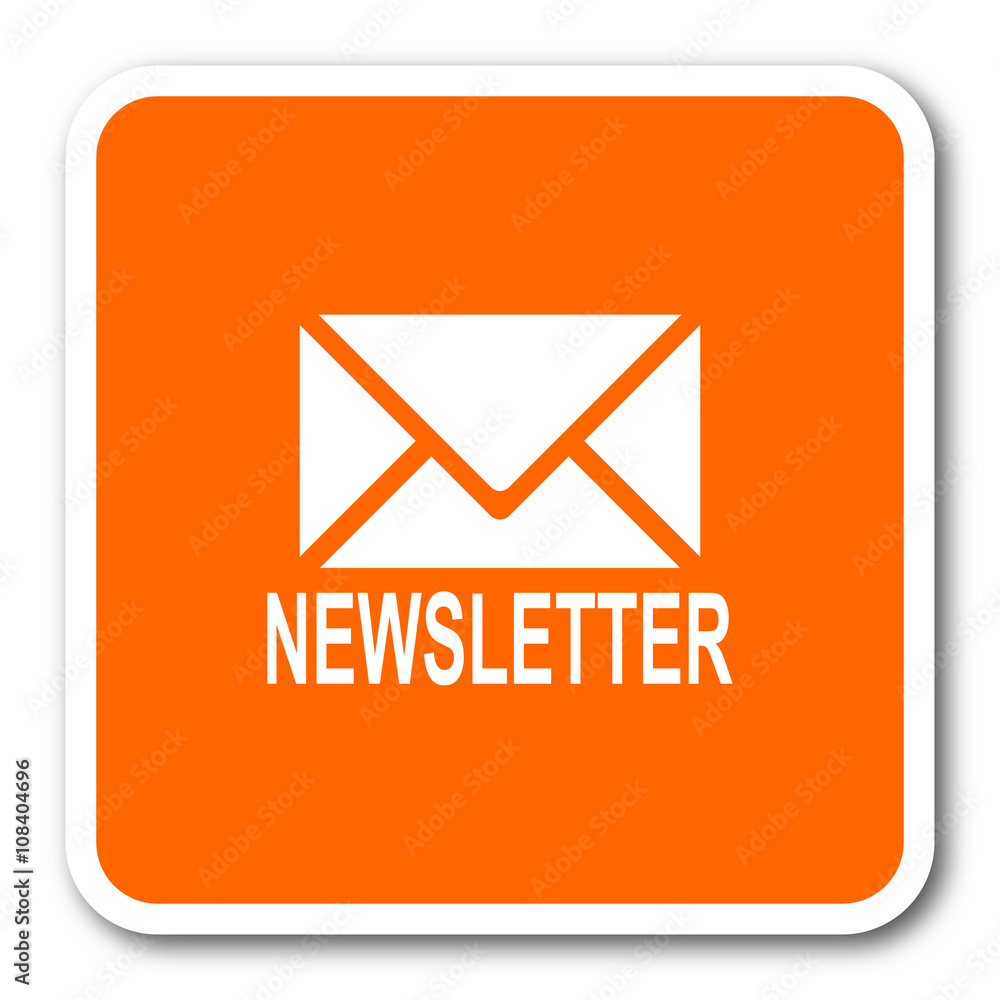 Poster newsletter orange flat design modern web icon