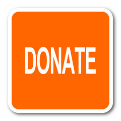 donate orange flat design modern web icon