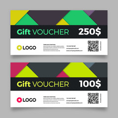 Gift voucher template, premium certificate coupon, vector graphic design