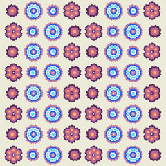vintage  flowers pattern in retro colors 