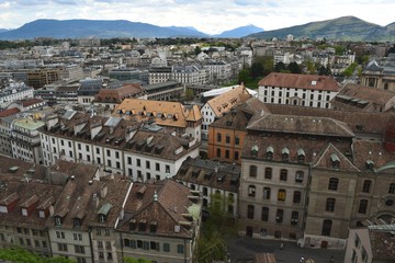Fototapeta na wymiar Old buildings in Geneva, Switzerland