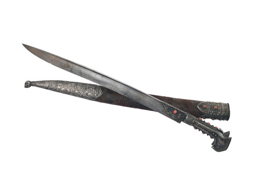 Turkish scimitar with scabbard, with ornaments and corals, 18-19