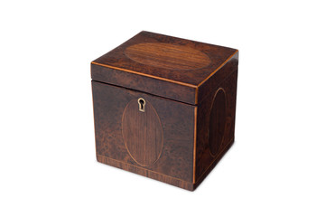 A Small Antique Wooden Tea Caddy