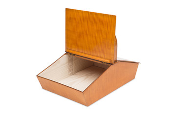 An Opened Antique Wooden Picnic Basket