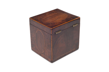 Rear of a Small Antique Wooden Tea Caddy