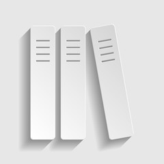 Row of binders, office folders icon
