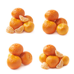 Pile of tangerines isolated