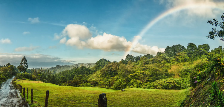 Rainbow at the side of the road