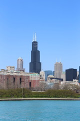 Fototapeta na wymiar Chicago Skyline in Summer