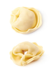 Single ravioli dumpling isolated