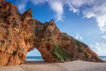 Fototapeta na wymiar Rock cliff arches on Prainha beach.