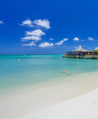 Cafe on tropical beach at Aruba