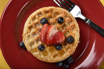Waffles with fruit