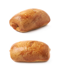 Pastry pocket with sausage isolated