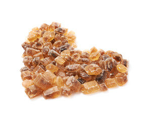 Heart shape made of rock sugar