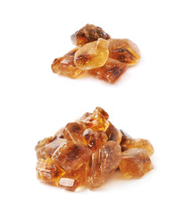 Pile of brown rock sugar crystals