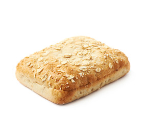 Single piece of bread bun isolated
